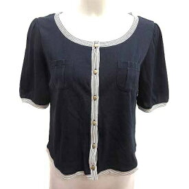 【中古】アルチザン ARTISAN カーディガン ニット 半袖 M 紺 ネイビー /YK ●RY レディース 【ベクトル 古着】 250629