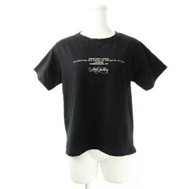 【中古】チャオパニック ティピー CIAOPANIC TYPY Tシャツ カットソー クルーネック 半袖 コットン サイドスリット プリント テキスト ONE 黒 ブラック /CK20 ☆ レディース 【ベクトル 古着】 240124