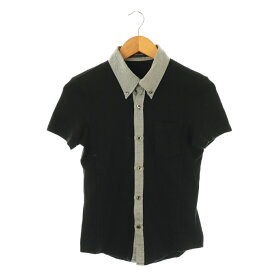 【中古】アルチザン ARTISAN ボタンダウンシャツ 半袖 スタンドカラー S 黒 ブラック /AT ■OS ■GY48 メンズ 【ベクトル 古着】 250911