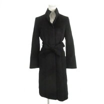 美品】MATERIA アンゴラ混 ウールコート ブラックフォックスファー 38 
