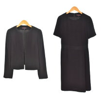 美品 ユキトリイ YUKI TORII フォーマルジャケット 表記 9号 M 38号 相当 黒 ブラック 冠婚葬祭 喪服 春 秋 アウター レディース ブラック系