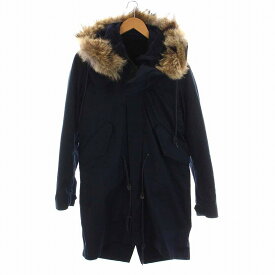 【中古】マーカ marka MODS PARKA モッズコート フード ボアライナー付き ジップアップ アウター 1 S 紺 ネイビー /YM メンズ 【ベクトル 古着】 231009