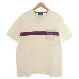 【中古】エフエーティー FAT 8GT WHITE Tシャツ カットソー ロゴ刺繍 ナイロンテープ 半袖 FAT XL 白 ホワイト 紫 パープル /YI2 メンズ 【ベクトル 古着】 240104