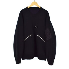 【中古】サカイ sacai Sponge Sweat Pullover スポンジ スウェット プルオーバー トレーナー 3 黒 ブラック 23-03174M メンズ 【ベクトル 古着】 240414