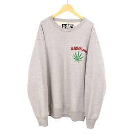 【中古】未使用品 ワコマリア WACKO MARIA HIGH TIMES HEAVY WEIGHT CREW NECK SWEAT SHIRT ハイタイム ヘビーウェイト クルーネック スウェット トレーナー M グレー HIGHTIMES-WM-SS14 メンズ 【ベクトル 古着】 240416