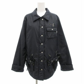 【中古】ポテチーノ POTECHINO コーチジャケット フラワーモチーフ 中綿 3 紺 ダークネイビー /TZ レディース 【ベクトル 古着】 250325