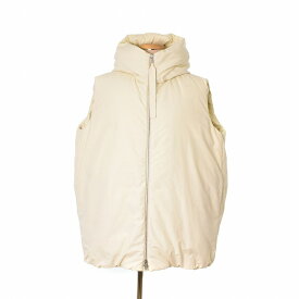 【中古】ジルサンダー JIL SANDER 20AW ミディアムフィル ダウンベスト フード 32 白 ホワイト JPPR441194 レディース 【ベクトル 古着】 230828