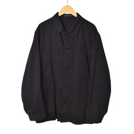 【中古】ヨウジヤマモトプールオム YOHJI YAMAMOTO POUR HOMME スタッフプリント ワークシャツジャケット 黒 ブラック HK-Y99-004 メンズ 【ベクトル 古着】 231223