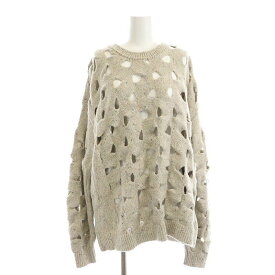 【中古】イッセイミヤケ ISSEY MIYAKE ハート HaaT 23AW WOOL NEST KNIT ミックスニット セーター 長袖 4 ベージュ /MI ■OS ■SH レディース 【ベクトル 古着】 231222