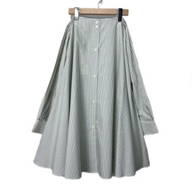 【中古】未使用品 エムエムシックス メゾンマルジェラ MM6 Maison Margiela 22SS 変形 スカート ストライプ Skirts S052-MM6 RTW AVP 38 ベージュ系 S52MA0155■GY33 レディース 【ベクトル 古着】 240307