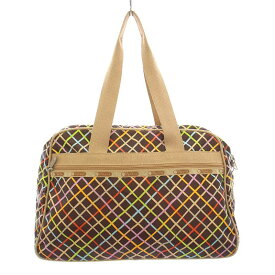 【中古】レスポートサック LesportSAC ボストンバッグ トートバッグ チェック マルチカラー 茶 /YM レディース 【ベクトル 古着】 250627