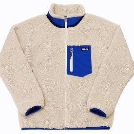 【中古】パタゴニア Patagonia Kids' Retro-X Jacket レトロX フリースジャケット ボア ブルゾン アウトドア 65625 ブルー アイボリー XL 0324 レディース 【ベクトル 古着】 240326