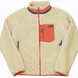 【中古】未使用品 パタゴニア Patagonia タグ付 Kids' Retro-X Jacket レトロX フリースジャケット ボア ブルゾン アウトドア 65625FA22 サーモンレッド アイボリー XXL 0324 レディース 【ベクトル 古着】 240326