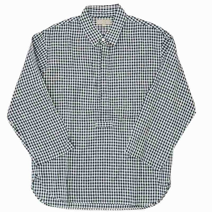 MHLリネンチェック七分袖シャツウィメンズ 