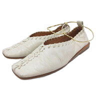 【中古】ジルサンダー JIL SANDER バレリーナ バレエシューズ アンクレット アンクルリング レザー 皮革 …