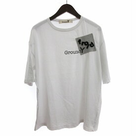 【中古】グラウンドワイ ヨウジヤマモト GroundY パッチワーク Tシャツ カットソー 半袖 フェルト ロゴ GA-T70-076 白 4 L トップス メンズ 【ベクトル 古着】 240520