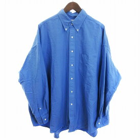 【中古】グラフペーパー Graphpaper Oxford Oversized B.D Shirt シャツ 長袖 オックスフォード ボタンダウン オーバーサイズ ブルー 青 F ■SM3 メンズ 【ベクトル 古着】 240519