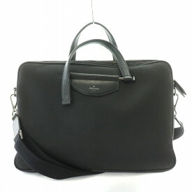 【中古】ジミーチュウ JIMMY CHOO ビジネスバッグ ブリーフケース 書類バッグ ショルダーバッグ キャンバス レザー 黒 ブラック /MW メンズ 【ベクトル 古着】 250530