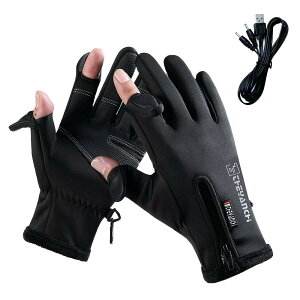 電熱 グローブ USB給電 手袋 防水 撥水 電気手袋 スマホ操作可 指出し バイク用品 冬用品 通勤 通学 サイクリング 防寒 電熱グローブ