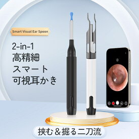 耳かき カメラ付き 内視鏡付き耳かき カメラ付き耳かき ピンセット付き耳掻き ピンセット 防水 左右反転機能 耳かきカメラ付きイヤースコープ スマホ＆タブレット対応 IOS/Android Type-C充電 耳のケア 耳垢除去 耳垢クリーニング 子供 大人 お年寄り プレゼント