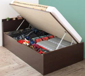 お客様組立 アウトドア収納跳ね上げベッド 薄型スタンダードボンネルコイルマットレス付き セミダブル 深さラージ