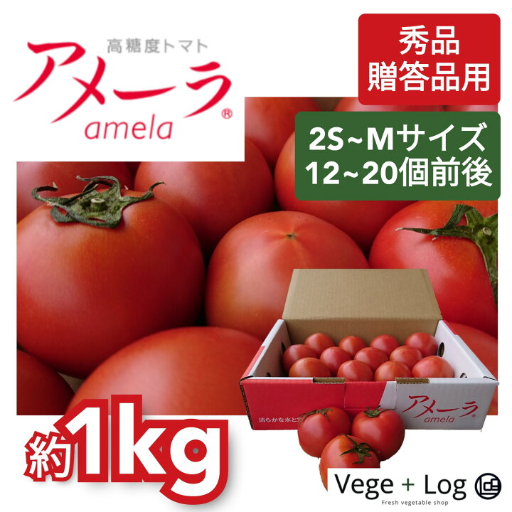 楽天市場】高糖度 フルーツトマト アメーラ 秀品 約1kg 12~20個前後入 