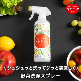 【公式】ベジセーフ 400ml 野菜洗い 野菜洗浄 野菜洗浄剤 お米 美味しい アルカリイオン水 アルカリ電解水 ホタテパウダー キッチン掃除 消臭スプレー キッチン用 野菜 果物 洗浄 除菌スプレー ノンアルコール 農薬除去 キャンプ 野菜水切り 野菜 防災 BBQ 便利 送料無料