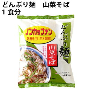 無添加 どんぶり麺 ノンカップメン 山菜そば 1食分　×48袋 国産小麦粉使用