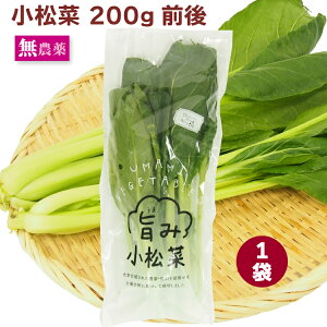 小松菜 無農薬栽培 200g前後 ×1袋