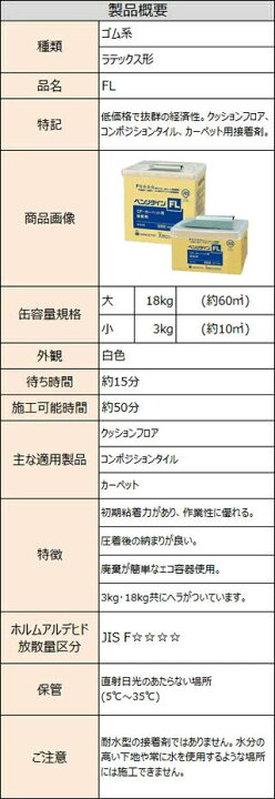 楽天市場】ベンリダインFL 18kg缶(約60平米分)クッションフロア 副資材 