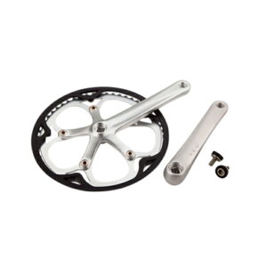 BROMPTON �u�����v�g�� CRANKSET - SPIDER TYPE COMPLETE INCL LH+RH SILVER �N�����N�Z�b�g �X�p�C�_�[�^�C�v �R���v���[�g �V���o�[