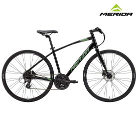 2025 MERIDA メリダ CROSSWAY 300-D クロスウェイ 300-D グロスブラック(グリーン)【EK80】クロスバイク