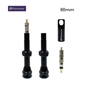 (���[)(���[���֑Ή����i)Panaracer �p�i���[�T�[ TUBELESS VALVE �`���[�u���X�o���u 60mm �� 2�{�Z�b�g�{�L���b�v1�t�� [TLV-60-B ]