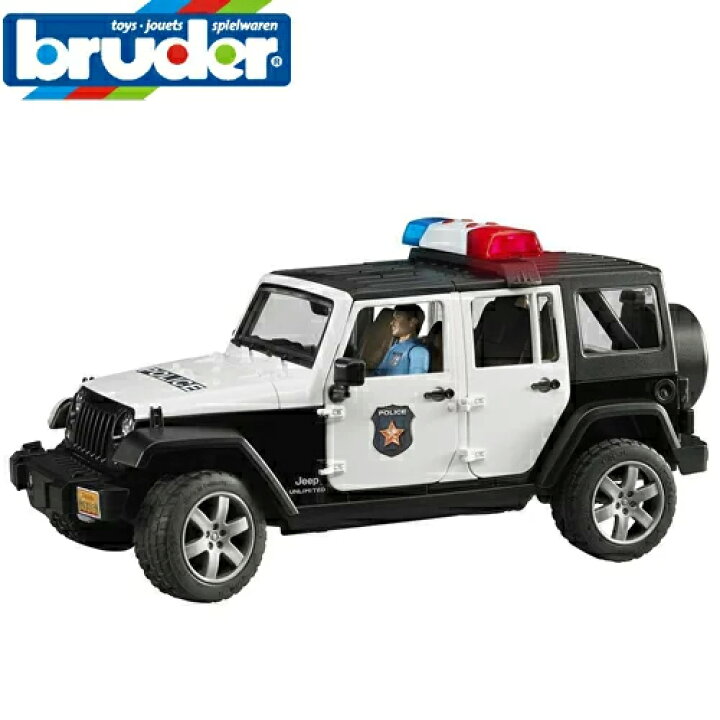 楽天市場 安心の正規品 ブルーダー Jeep パトカー フィギュア付き ジープ ラングラー 送料無料 北海道 沖縄県除く Bruder ルビコン ポリスカー 警察 ドイツ製 チャイルドヴィーイクルズ