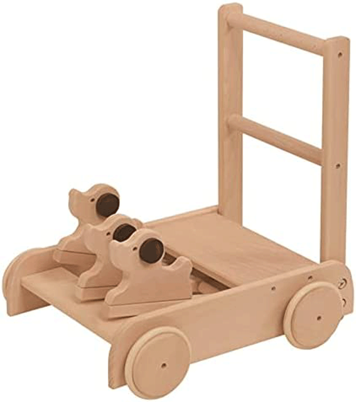 木製押し車カタカタ - 知育玩具