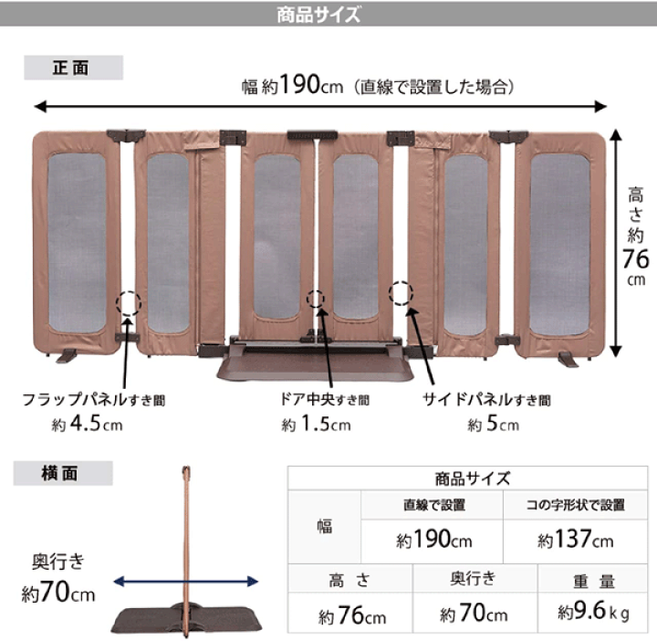 楽天市場】ペットゲート おくだけとおせんぼウォークスルーL