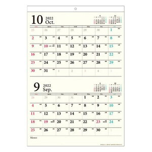 壁掛けカレンダー2023年 2023Calendar DAY STATION Wマンスリー 2ヶ月スケジュール APJ 書き込み 実用 予定表 シンプル オフィス SIAA 抗ウイルス加工 令和5年暦 予約