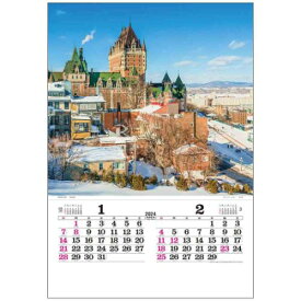 壁掛けカレンダー2024年 2024 Calendar トーハン DX 世界の情景 フィルム フォト トーダン 写真 世界風景 インテリア 令和6年暦
