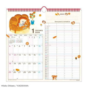 Ǌ|J_[2026N 2026Calendar ƑW}X[ pǂڂ 4lp XPW[ APJ  t@~[ G{ߘa8N