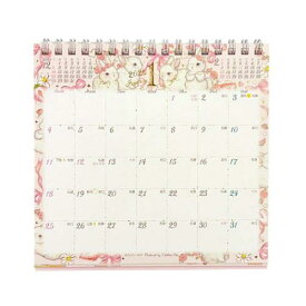 卓上カレンダー2026年 2026 Calendar たけいみき スケジュール クローズピン インテリア ガーリーイラスト 令和8年暦 メール便可