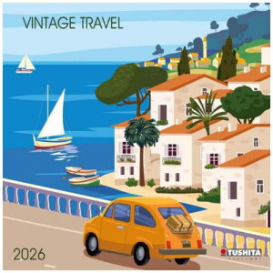 Ǌ|J_[2026N 2026 Calendar TUSHITA Vintage Travel n[gA[gRNV A[g i CeA ߘa8N