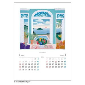 壁掛けカレンダー2026年 2026 Calendar トーマス マックナイト ART トーダン 海外作家 アート インテリア 令和8年暦