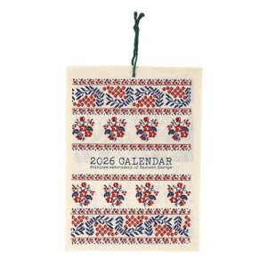 壁掛けカレンダー2026年 2026Calendar カレンダー S 東欧刺繍 トモコーポレーション アート インテリア 令和8年暦 メール便可