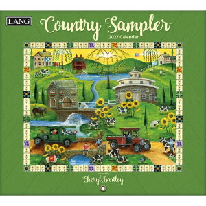 �Ǌ|���J�����_�[2027�N 2027 Calendar LANG �����O Country Sampler Cheryl Bartley �n�[�g�A�[�g�R���N�V���� �J���g���[ ���i �t�����[ �C���e���A �ߘa9�N��