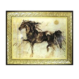 取寄品 ゴットフライド マルタ ウィングラン 額付きポスター インテリアアート 馬疾走