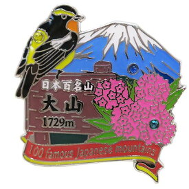 1段 ピンズ ピンバッジ 日本百名山 大山 エイコー コレクションケース入り トレッキング 登山 メール便可 ベルコモン
