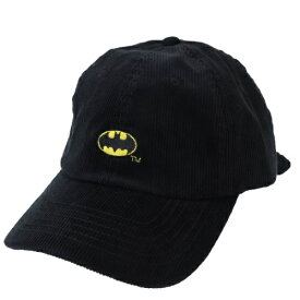 バットマン ロゴ コーデュロイ 刺繍 ベースボールキャップ 帽子 BATMAN DCコミック スモールプラネット 男女兼用 野球帽 ベルコモン