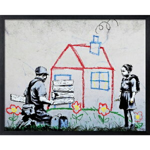 �������� Banksy �A�[�g�t���[�� �o���N�V�[ Playhouse ���H�� IBA-61740 53x43x3.2cm �z�t���C���e���A ���i