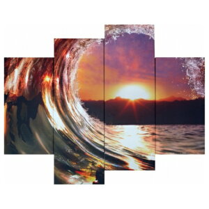 �y�|�C���g10�{ & �N�[�|���I�z�������� Bello Canvas Art �ʐ^ �A�[�g �L�����o�X�A�[�g Beautiful ocean wave (4���Z�b�g) ���H�� IPT-61746 30x60-90x2.5cm �t���[�����X�C���e���A ���i