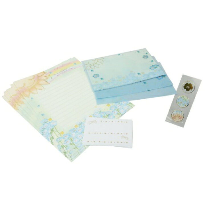 楽天市場 手紙セット もん Mon Series レターセット 太陽とネモフィラ クローズピン 便箋 封筒 封シール 宛名シール 大人可愛い ガーリーイラスト通販 メール便可 雑貨 アートの通販店ベルコモン